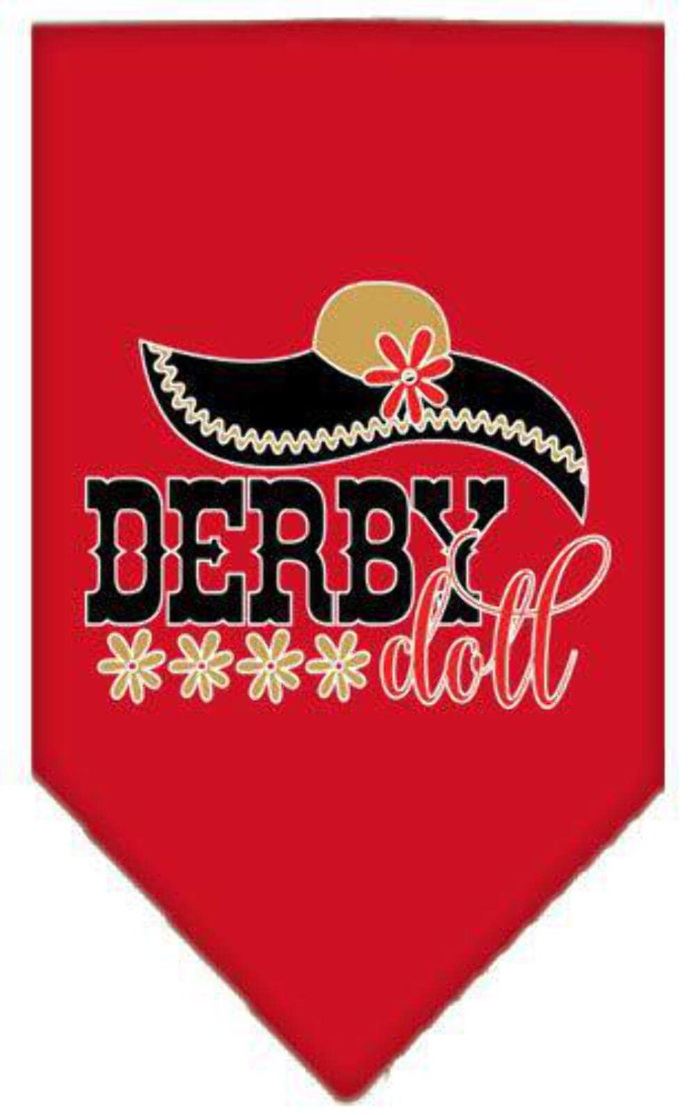 Mirage Pet Product Derby Doll Screen Print Bandana Red Large
