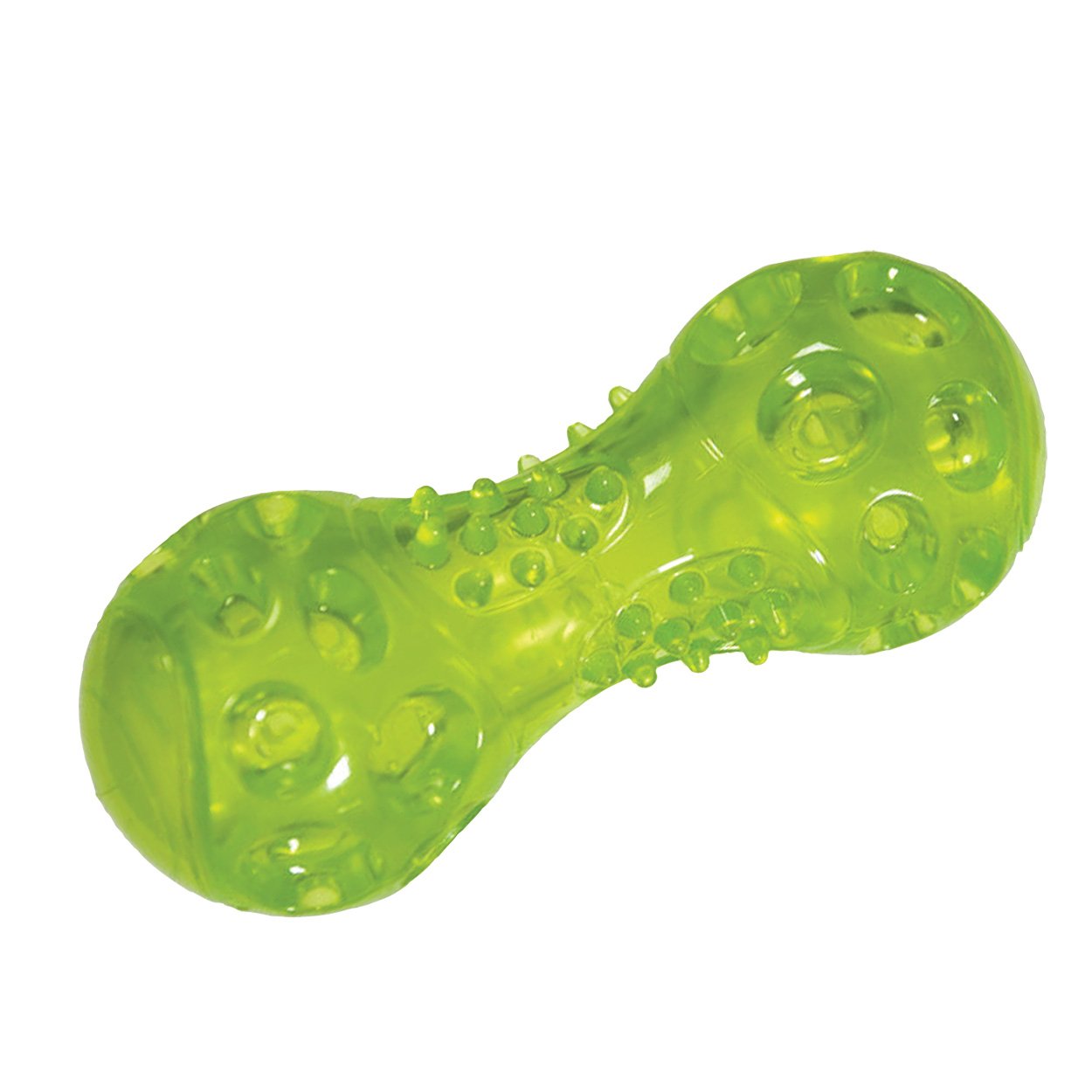 Chase n Chomp Durable TPR LED Light Up Fetch Dumbbell Dog Toy, Large