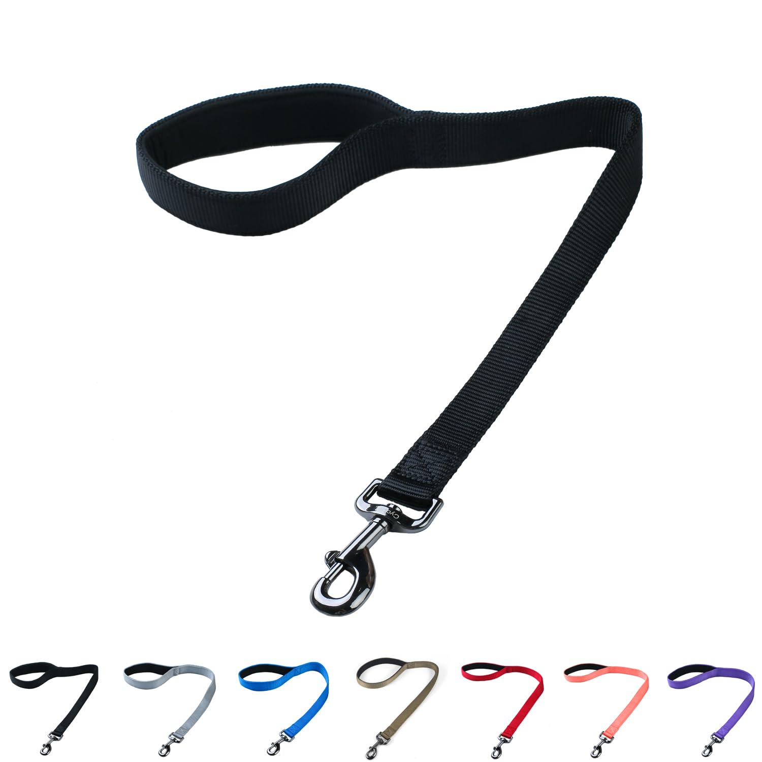 Cyclpet Premium 24 Inches Nylon Short Dog Leash With Heavy Duty Clasp And Comfortable Padded Handle For Large Medium Breed Dogs 