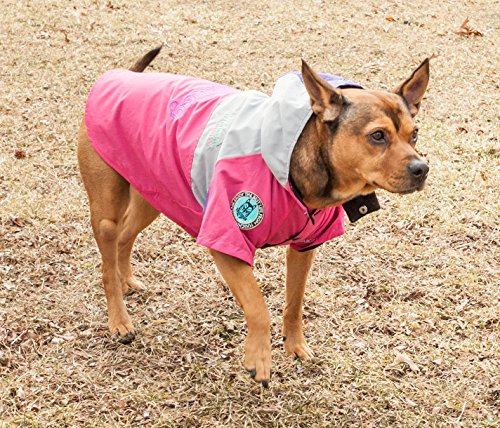 TOUCHDOG 'Mount Pinnacle' Waterproof and Windproof Fashion Designer Insulated Pet Dog Coat Ski Jacket Hooded Raincoat, Medium, Pink