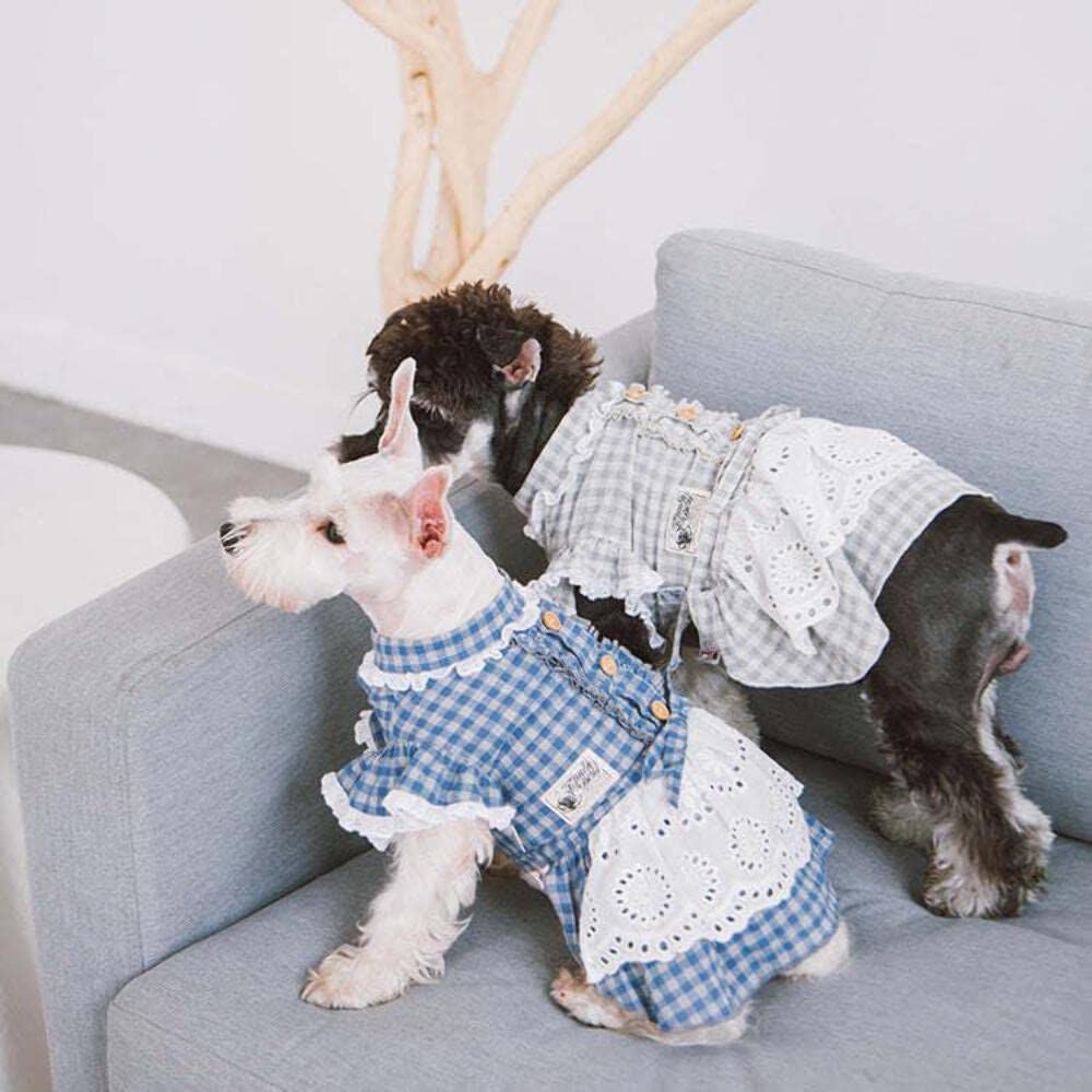 Touchdog 'I Love Poochi' Classical Fashion Dog Dress - Retro Designer Pet Dress Featuring Accented Knots And Ruffled Details - Dog Clothes For Small And Medium Dogs