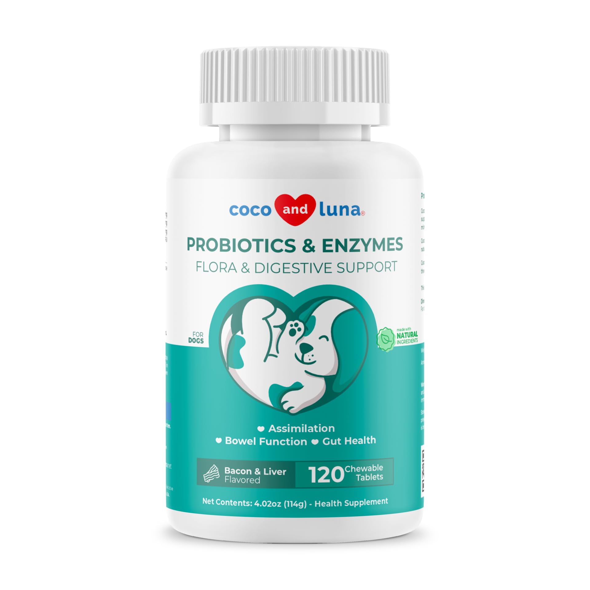 Probiotics for Dogs - 120 Chewable Tablets - Diarrhea & Gas Support - with Honey Pumpkin and Prebiotics for Dog Allergies, Bad B
