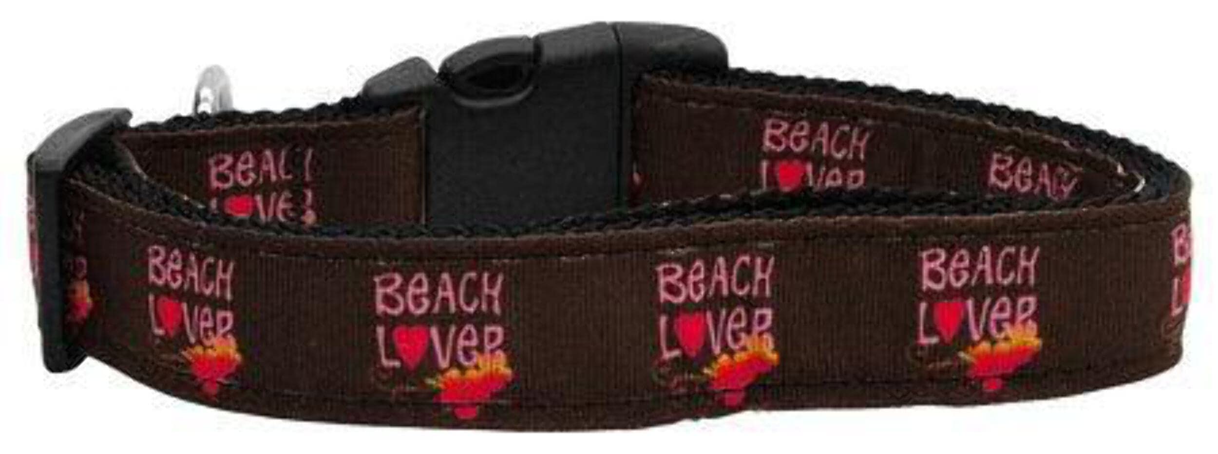 Pet Dog & Cat Nylon Collar or Leash, "Beach Lover" SM Collar