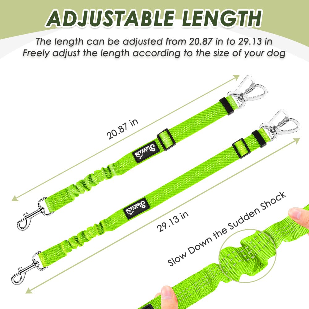 Lukovee Dog Safety Vest Harness With Seatbelt, Dog Car Harness Seat Belt Adjustable Pet Harnesses Double Breathable Mesh Fabric With Car Vehicle Connector Strap For Dog (Small, Lime Color)