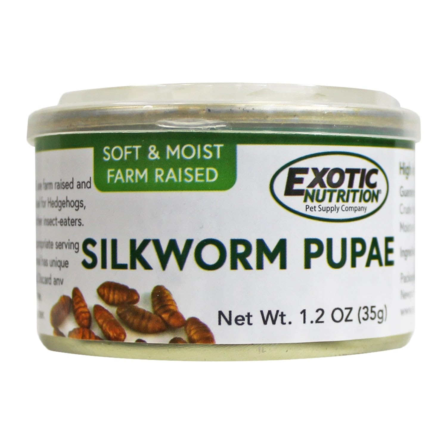 Canned Silkworms 1.2 oz (6 Pack) - Healthy High Protein Insect Treat - Hedgehogs, Sugar Gliders, Reptiles, Wild Birds, Chickens,