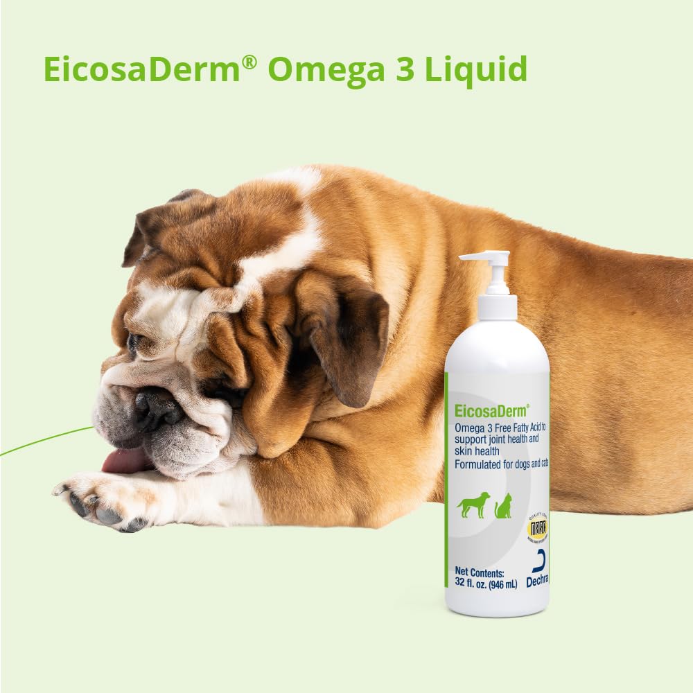 EicosaDerm Omega 3 Liquid for Dogs & Cats, 32 oz, Clear, Model 32ECW