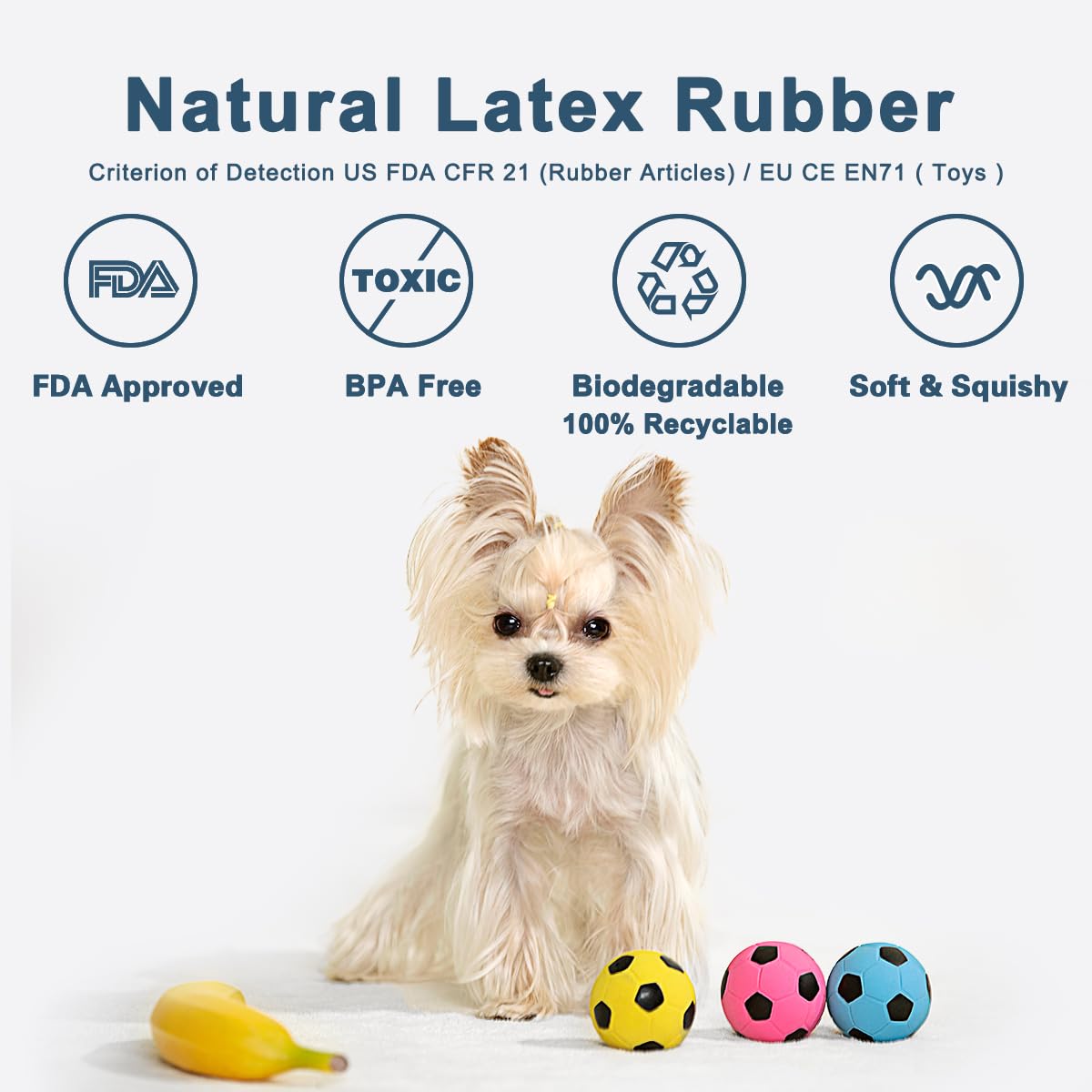Pawdoer Squeaky Dog Toys - Soft Latex Rubber Squeaky Dog Ball For Small Dogs Puppies - Cute Bounce Dog Squeak Toys Balls With Funny Cute Face