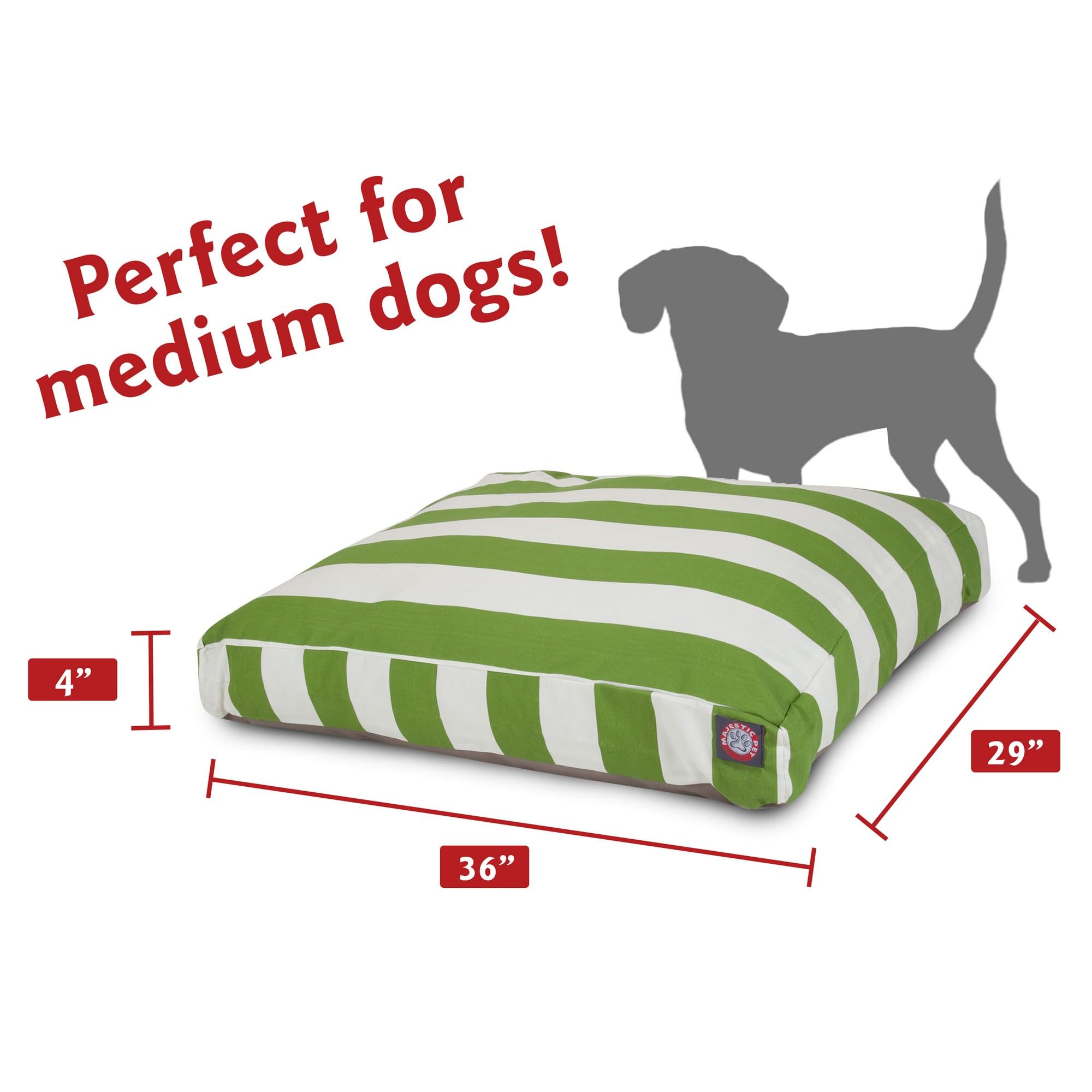 Majestic Pet Shredded Memory Foam Dog Bed Medium With Removable Washable Cover - Rectangle Orthopedic Dog Bed-Durable Dog Crate
