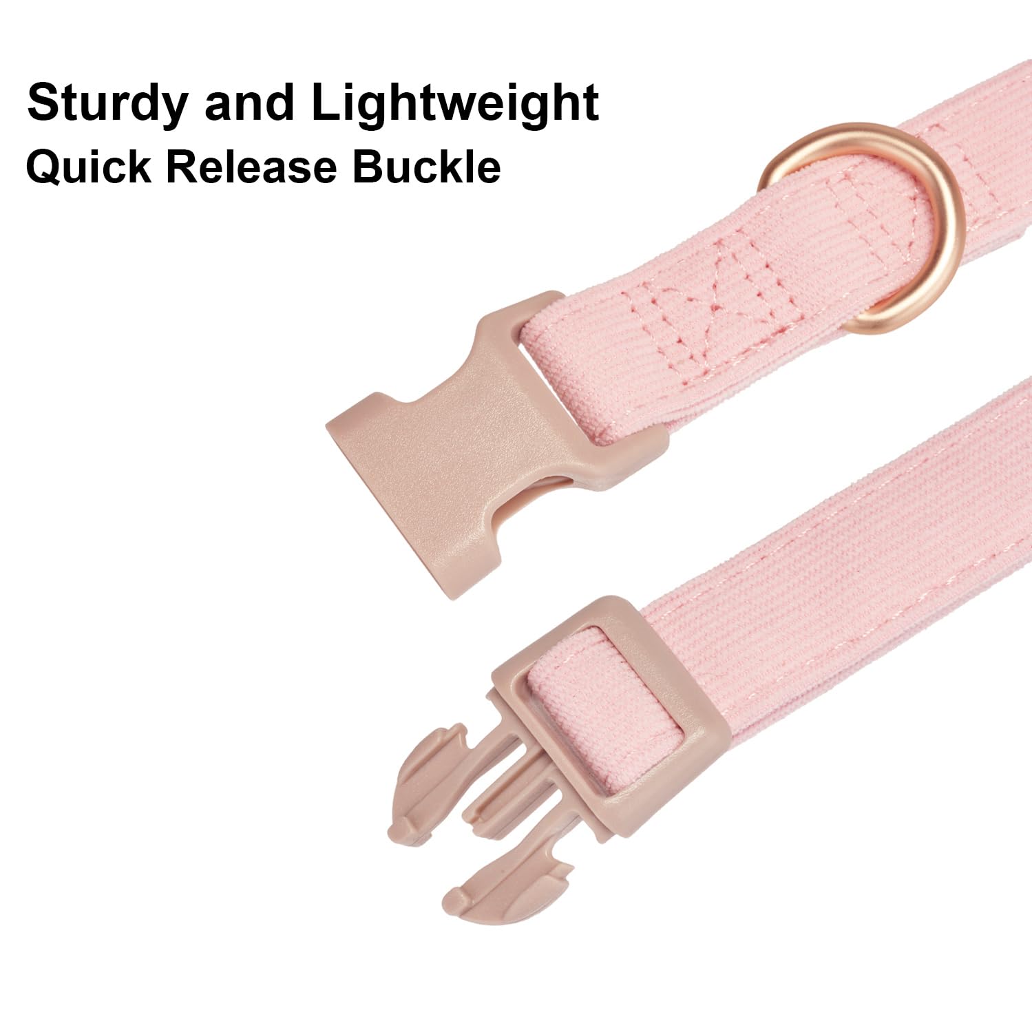 Yudote Soft Cotton Dog Collar Adjustable Corduroy Dog Collars For Small Medium Large Female Dogs(Pink,Medium)