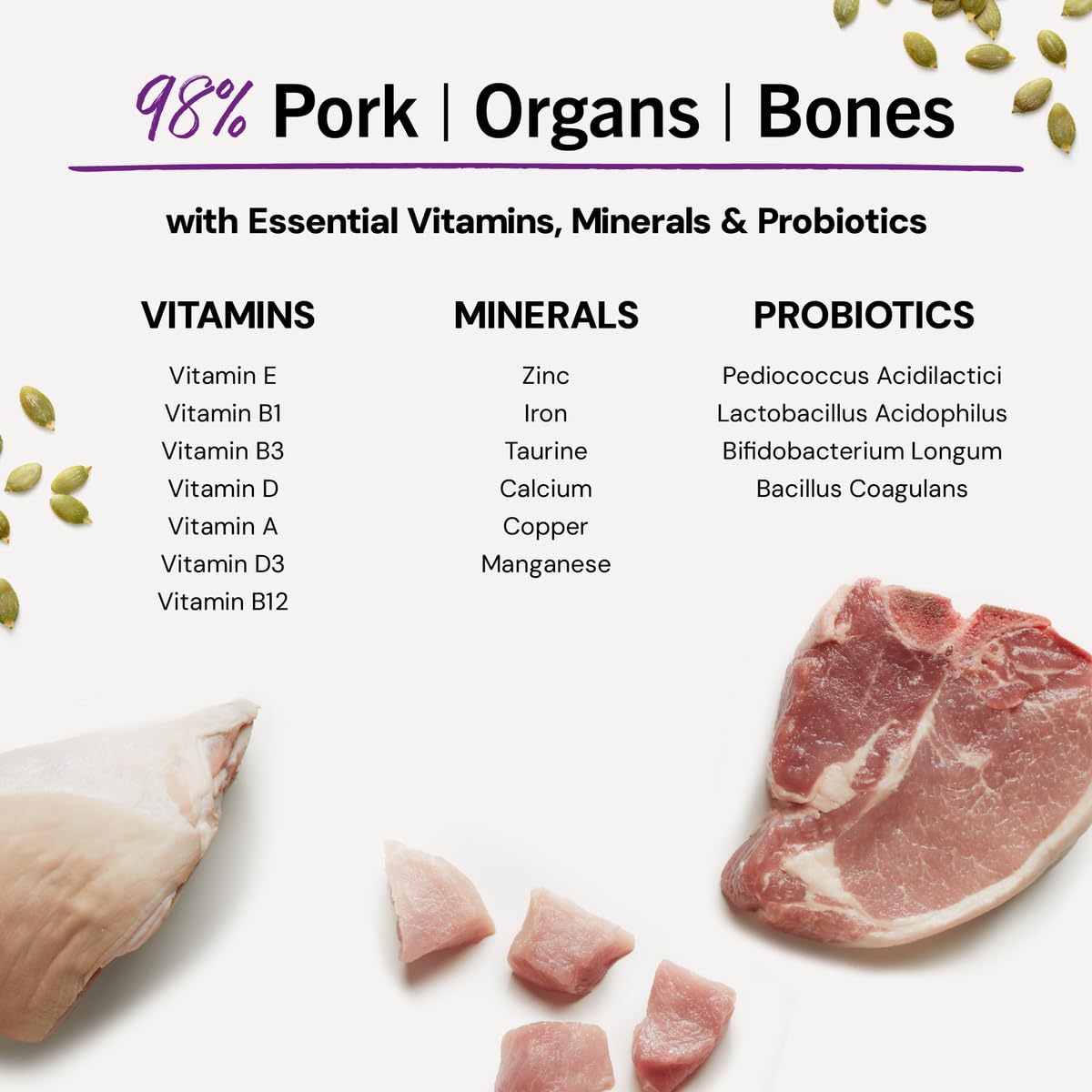 Stella & Chewys Freeze-Dried Raw Cat Dinner Morsels - Premium Pork Recipe with 98% Responsibly-Sourced Meat & Organs - Natural