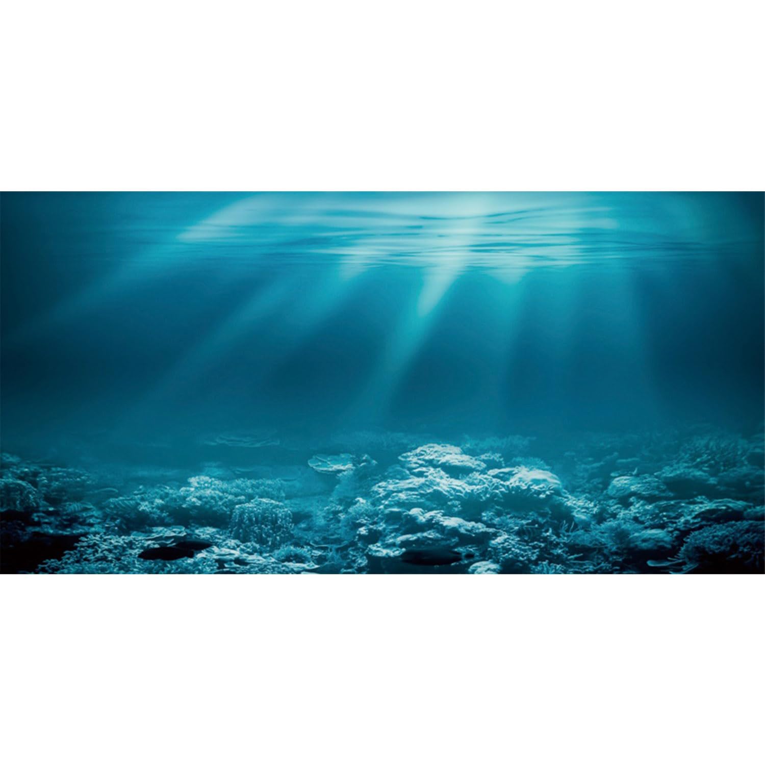 Awert 30X18 Inches Undersea Theme Aquarium Background Sunshine Underwater World Fish Tank Background Durable Polyester Backgroun