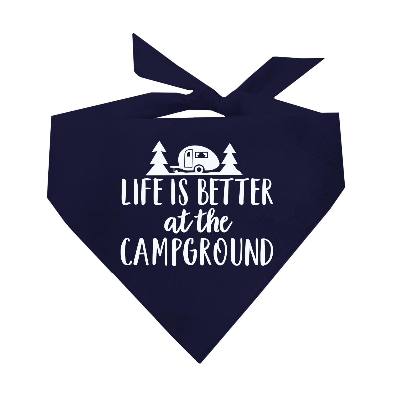 Life Is Better At The Campground Dog Bandana (Navy, Os 564)