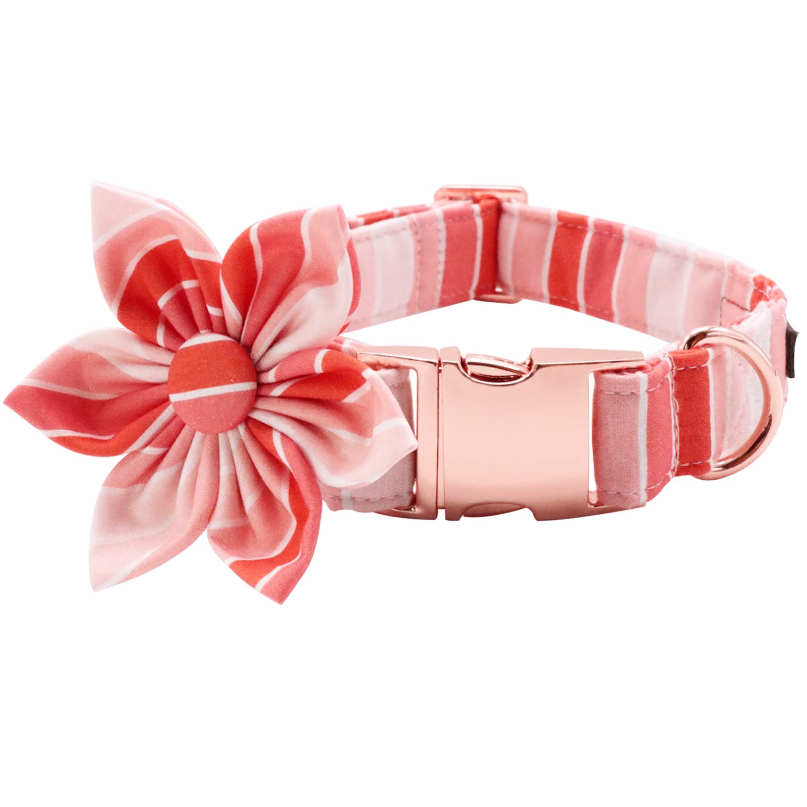 Lionet Paws Dog Collar With Flower, Soft And Comfortable, Adjustable Collar For Medium Dogs Girl, Neck 13.5-22 Inches