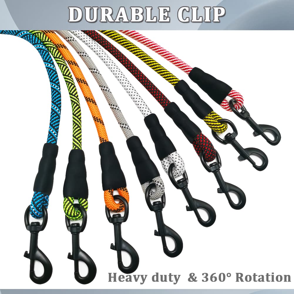 Maypaw Heavy Duty Rope Dog Leash, 3/4/5/6/7/8/10/12/15 Ft Nylon Pet Leash, Soft Padded Handle Thick Lead For Large Medium Dogs S