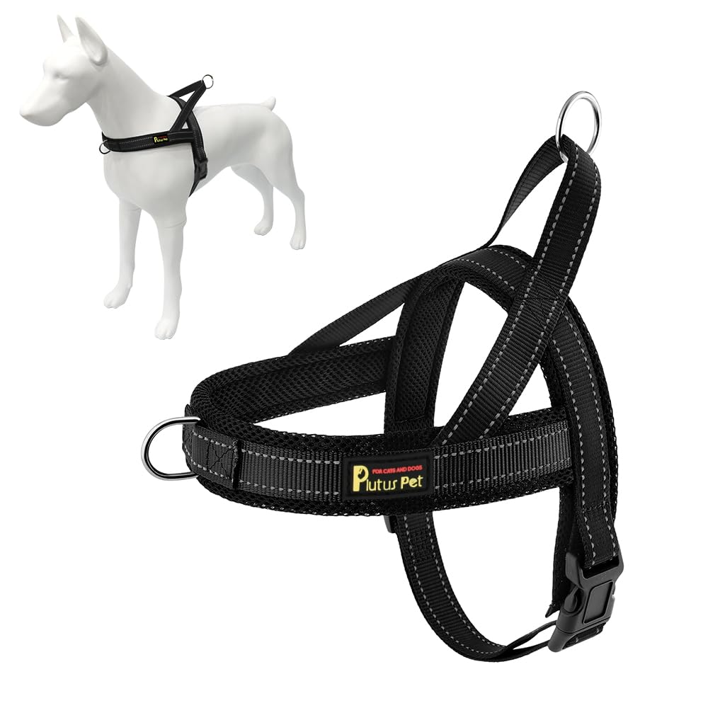 Plutus Pet No Pull Dog Harness With Breathable Mesh Padded, Adjustable Reflective Escape Proof Dog Harness, Quick Fit Dog Vest H