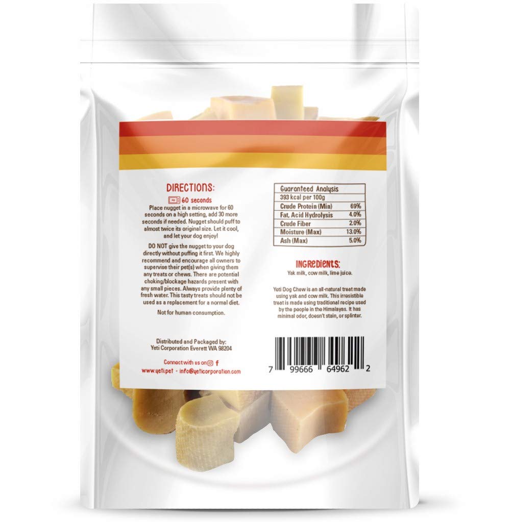 Yeti Refill Nuggets for Puff and Play Dog Toys - Natural Himalayan Yak Cheese Treats, Promotes Dental Health, Suitable for All D