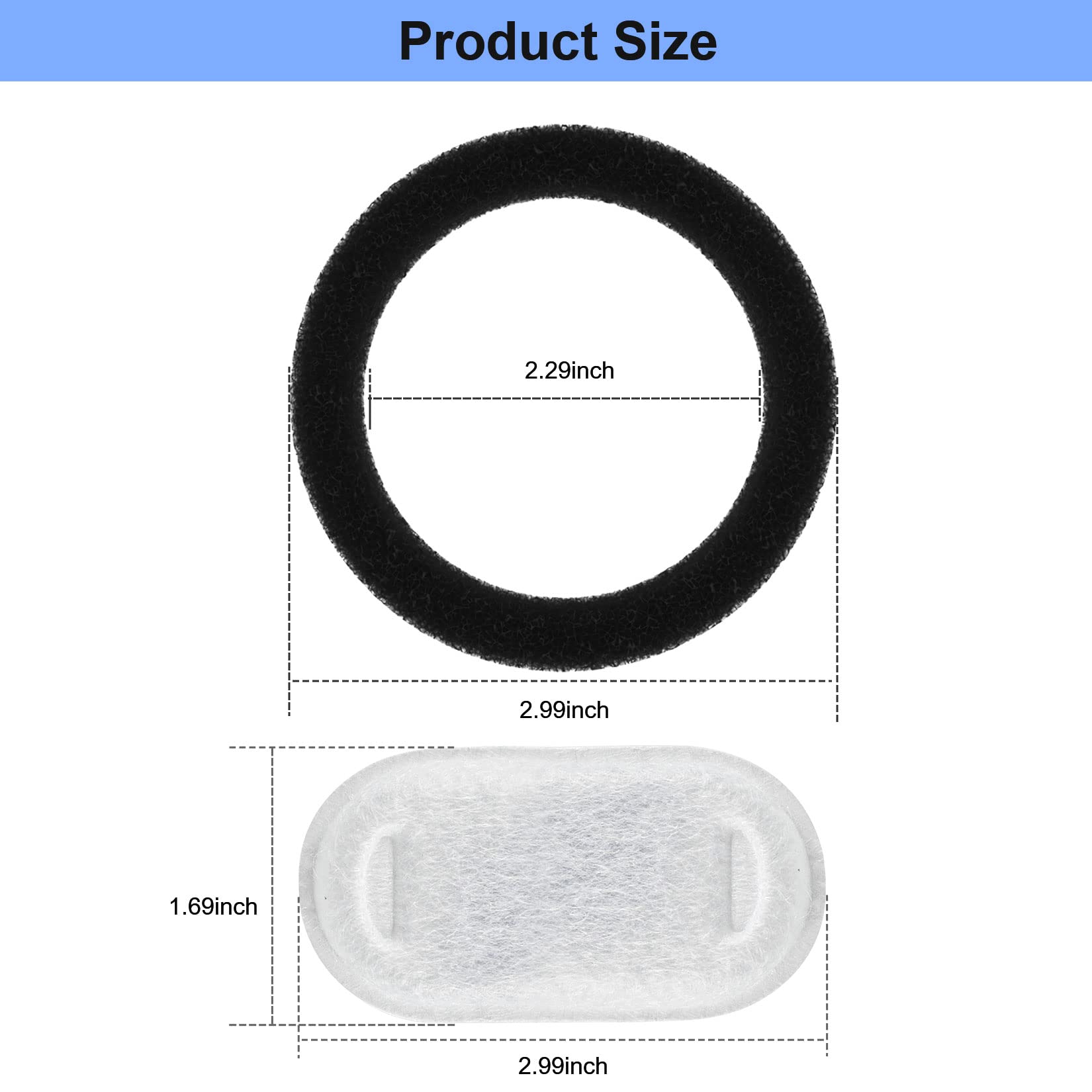 Vekonn Cat Fountain Replacement Filter For 3.2L Stainless Steel Cat Water Fountain (4+4)