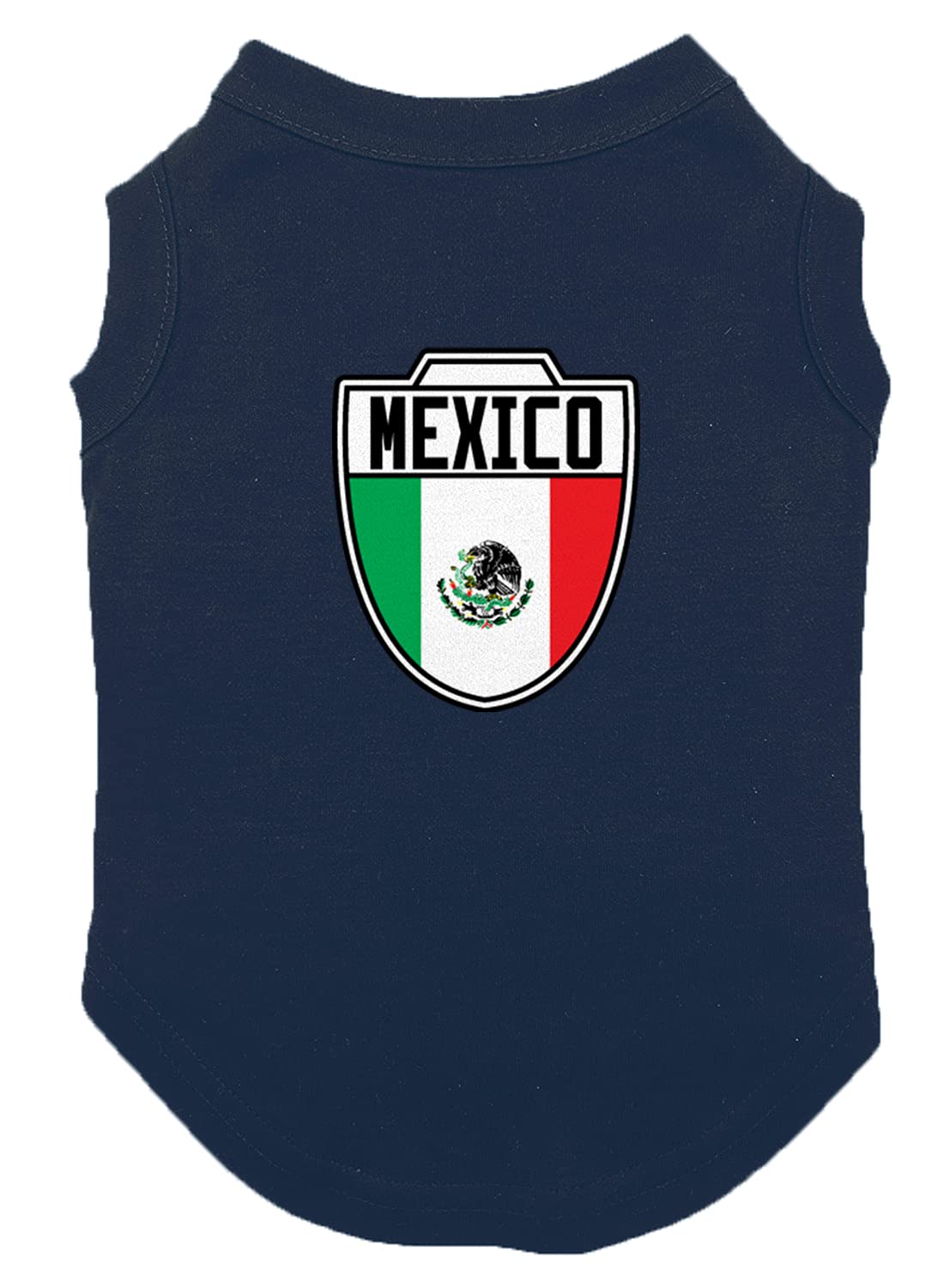 Mexico - Country Soccer Crest Dog Shirt (Navy, Medium)