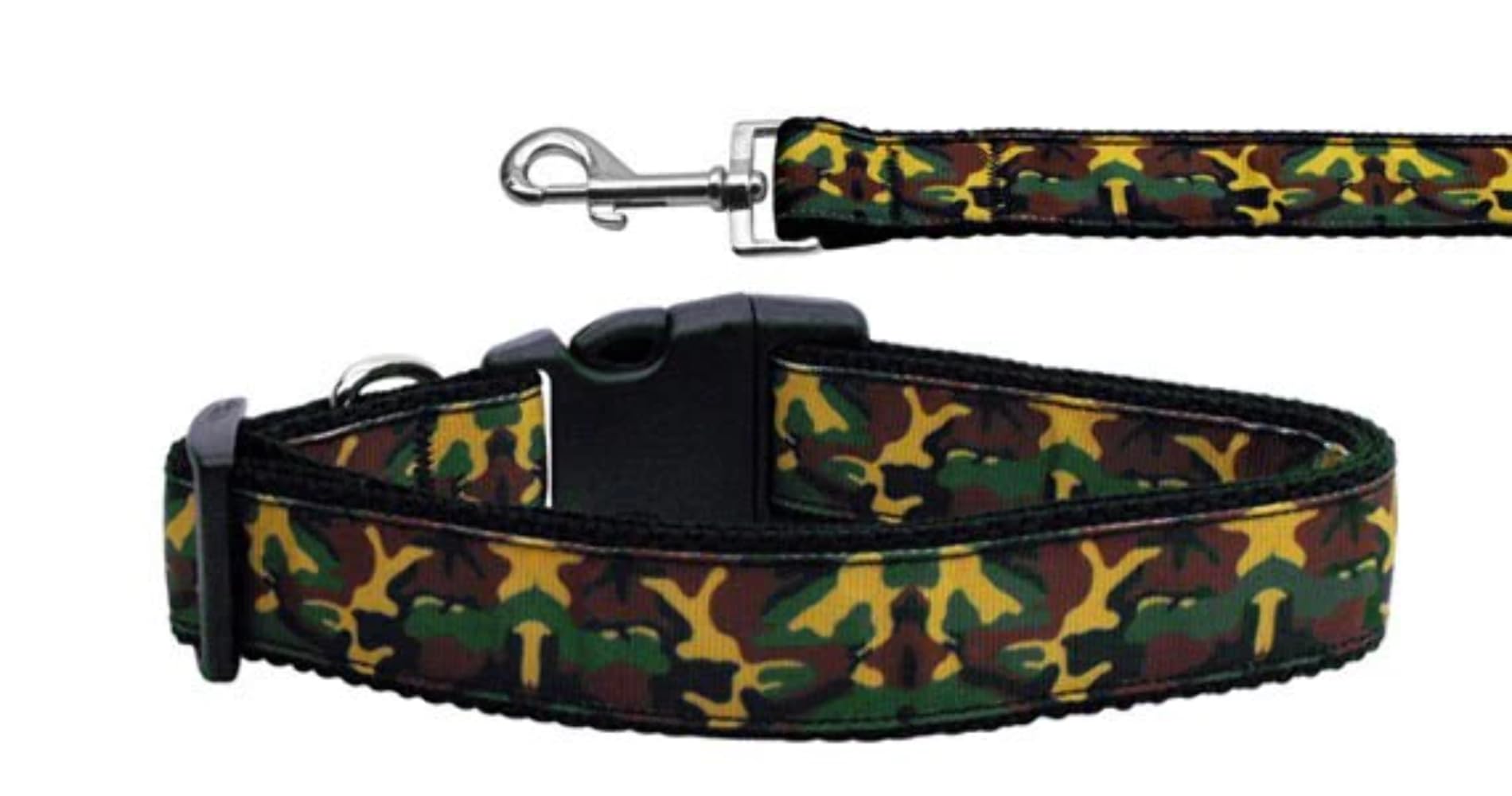 Pet Dog & Cat Nylon Collar or Leash, "Green Camo" XL Collar