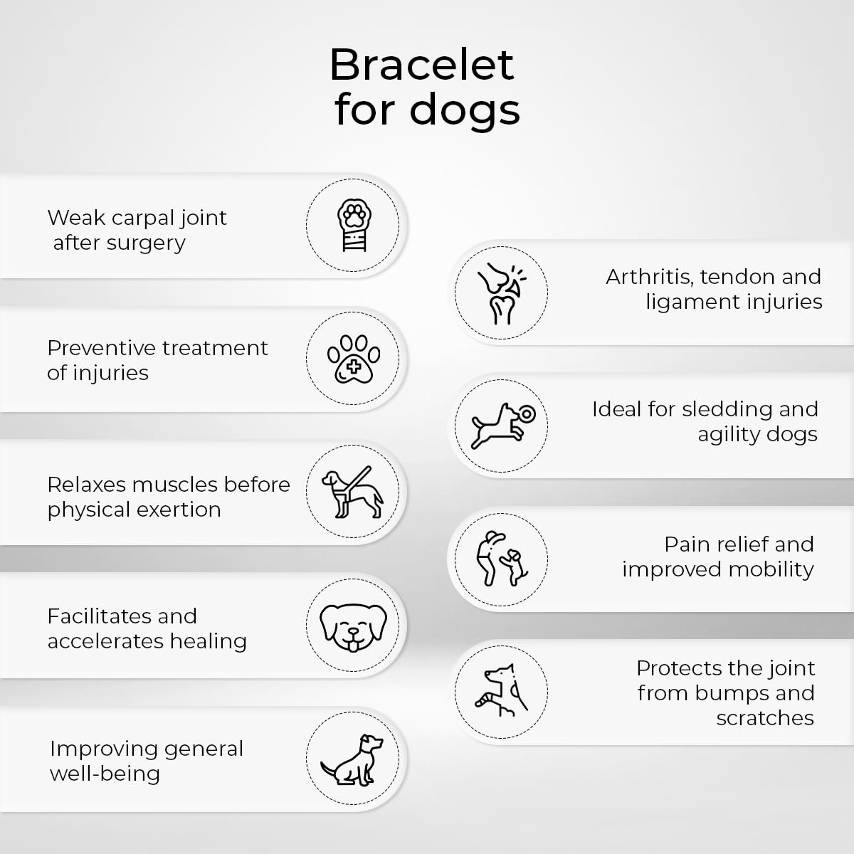 Ortocanis - Carpal Brace for Dogs with Arthrosis, Ligament or Tendon Injuries, or Agility Dogs, Size S