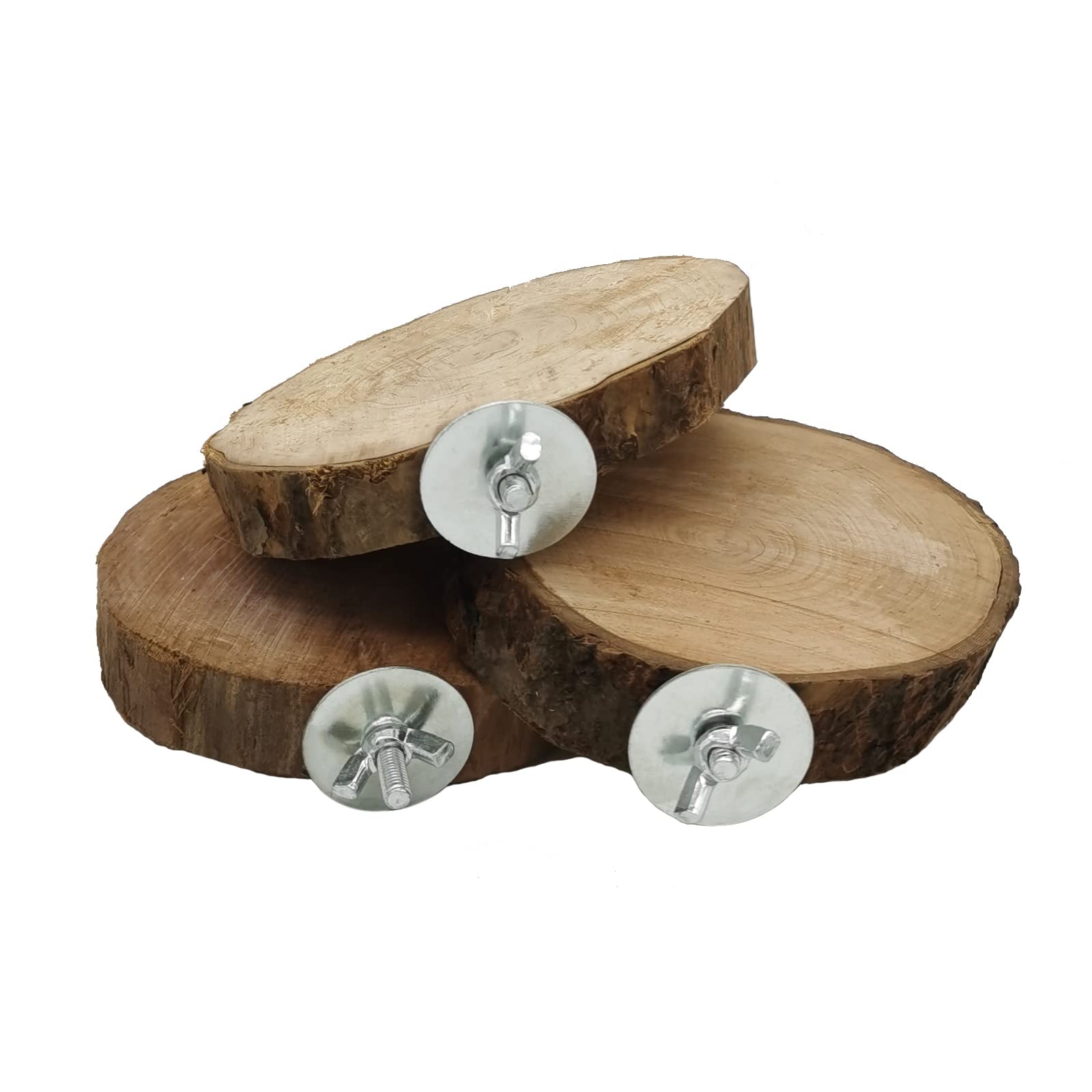 Hamiledyi Perch Platform For Bird Cage,Natural Round Wooden Stand Platform Bird Toy For Canary Parakeet Cockatiel Parrot Budgie 