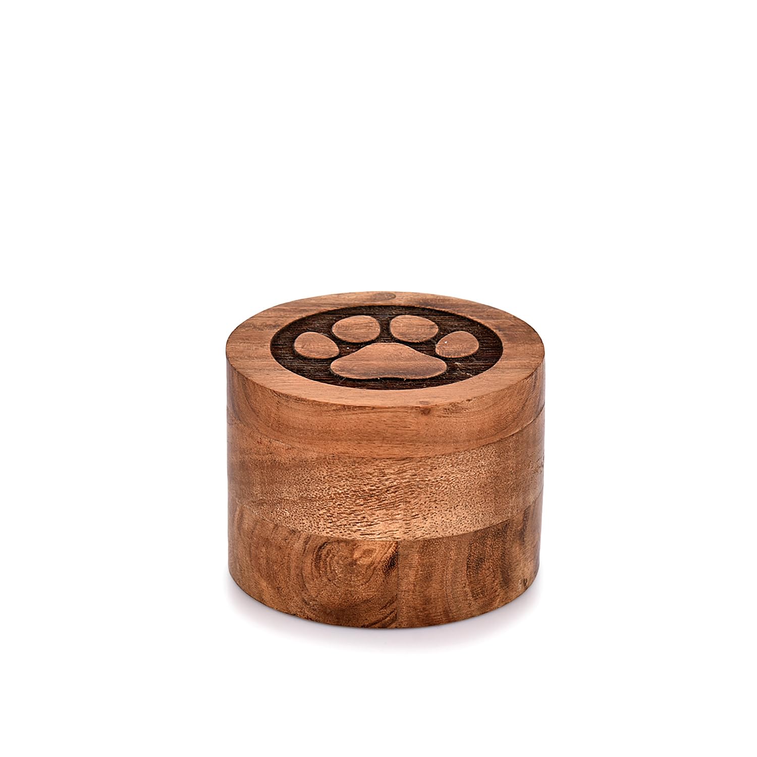 Edhas Acacia Wood Decorative Urns Funeral Cremation Urn For Ashes For Dogs, Pet Urns For Cats (3.5'' X 3.5'' X 2.5'')