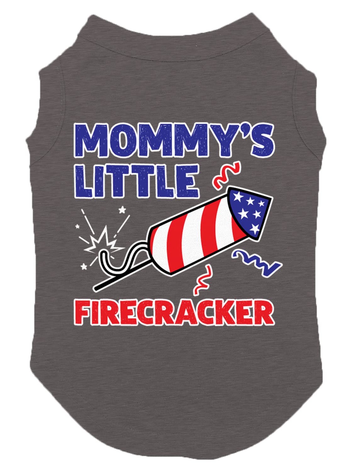 Mommy'S Little Firecracker - Usa Independence Day 4Th Of July Dog Shirt (Dark Gray, Small)