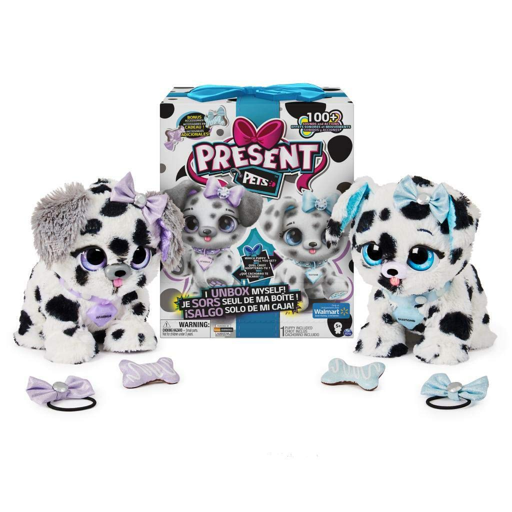 Present Pets Dog Diamond Or Sparkle Dalmatian Interactive Plush Pet Toy With 2 Bonus Accessories And Over 100 Sounds And Actions