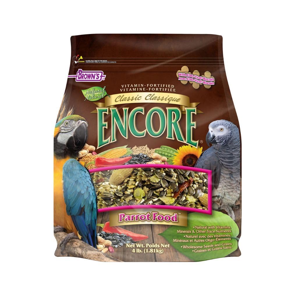 Brown's Encore Classic Natural Parrot Food - 4lb, Cotton, Model 540207