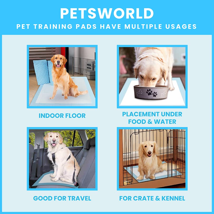 Petsworld Extra Large Potty Pads For Dogs, Odor Eliminating 30' X 36', 150 Count Pee Pads For Dogs, Gigantic Xl Dog Pads, 5 Layer Ultra Absorbent Technology, Leak Proof Training Pads For Dogs & Cats