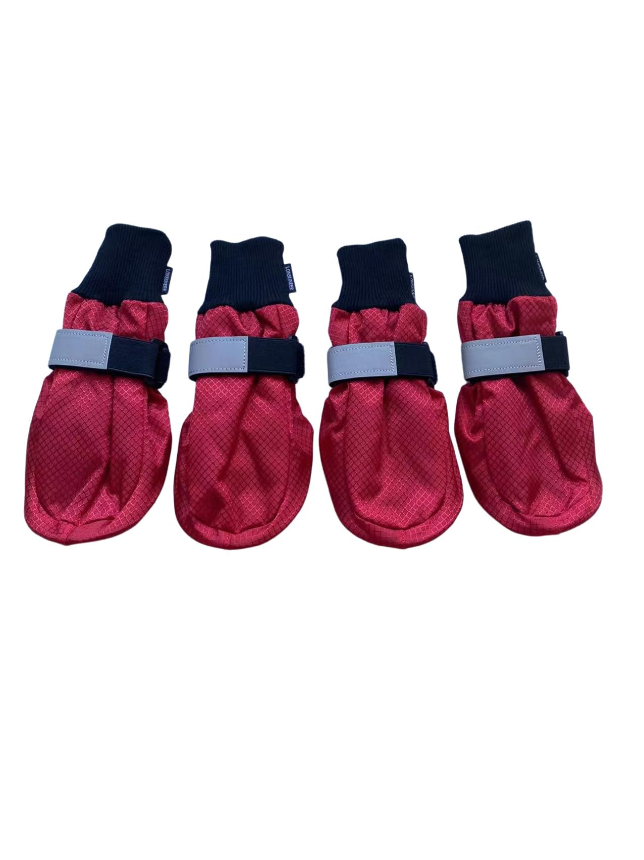 LONSUNEER Winter Paw Protector Dog Boots Waterproof Soft Sole and Nonslip Set of 4 Color Red Size XL