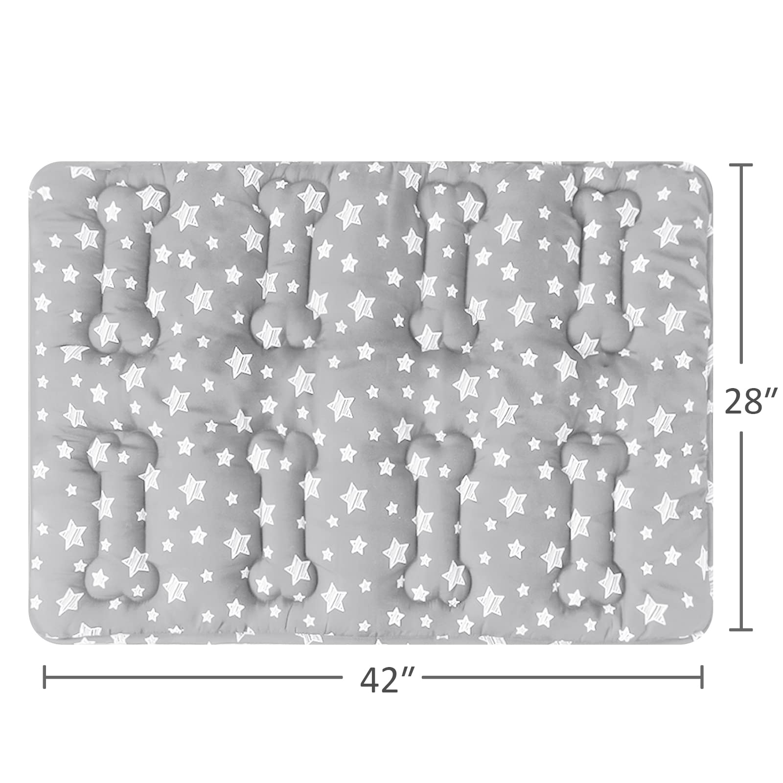 Dog Crate Mat (42'' X 28'') 2 Pack, Soft Dog Bed Mat with Cute Prints, Personalized Dog Crate Pad, Anti-Slip Bottom, Machine Was