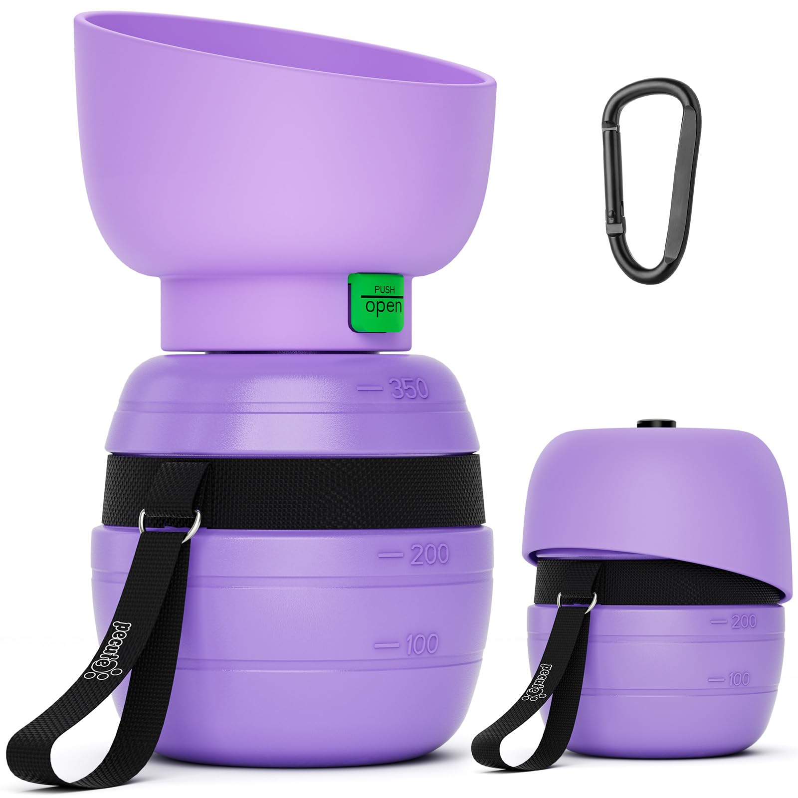 Pecute Portable Dog Water Bottle, 2 in 1 Cat Dog Travel Water Bottle Bowl Leakproof with Double Seal, BPA Free, Lightweight, Pet