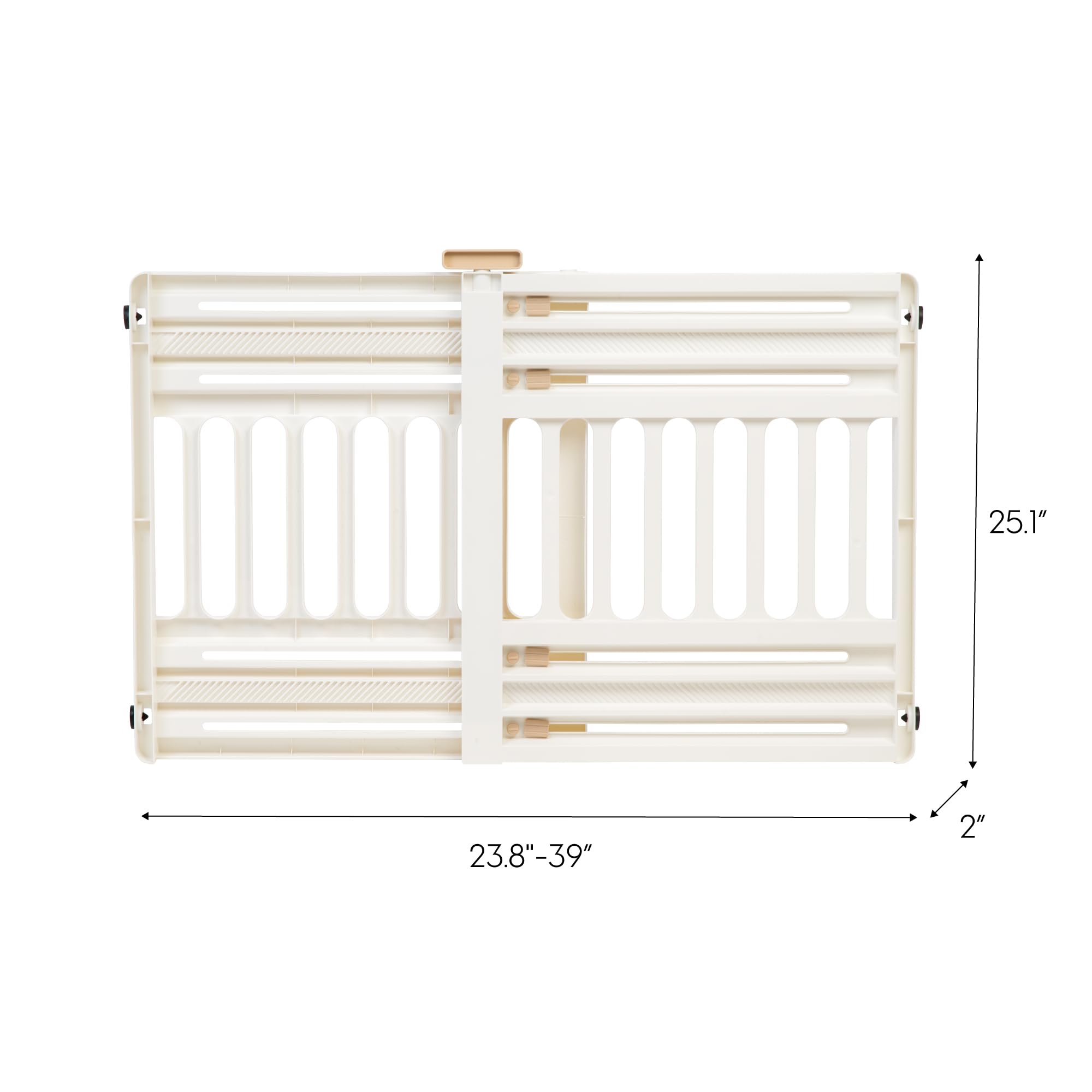 Iris Usa 24'- 39' Dog Gate, Plastic Pet Gate Indoor, Expandable, Portable Dog Gate For Doorways, 25' H, White