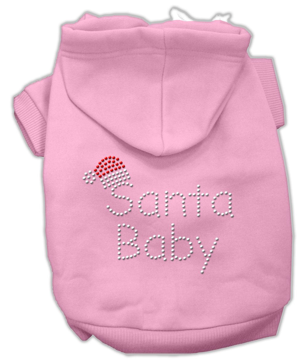 Mirage Pet Products 8-Inch Santa Baby Hoodies, X-Small, Pink