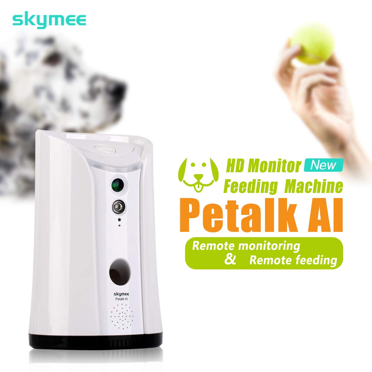 Skymee Sm-02 Dog Camera Treat Dispenser, Remote Pet Camera With Two-Way Audio And Night Vision Remote Via App, Compatible With A