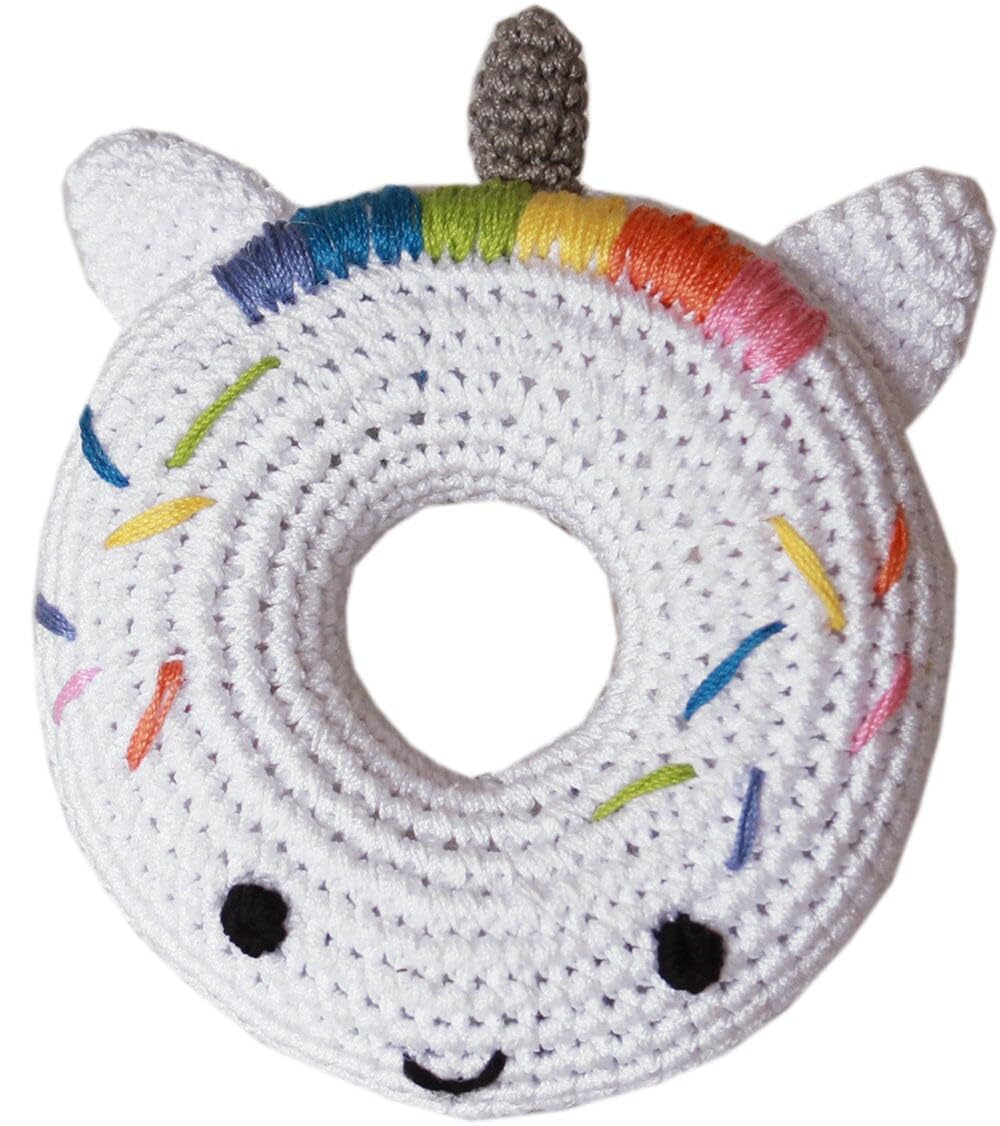 Knit Knacks Organic Cotton Pet & Dog Toys, "Magical Group" (Choose from: Unicorn, Poo, Donut, Rainbow or Dragon!) Unicorn Donut
