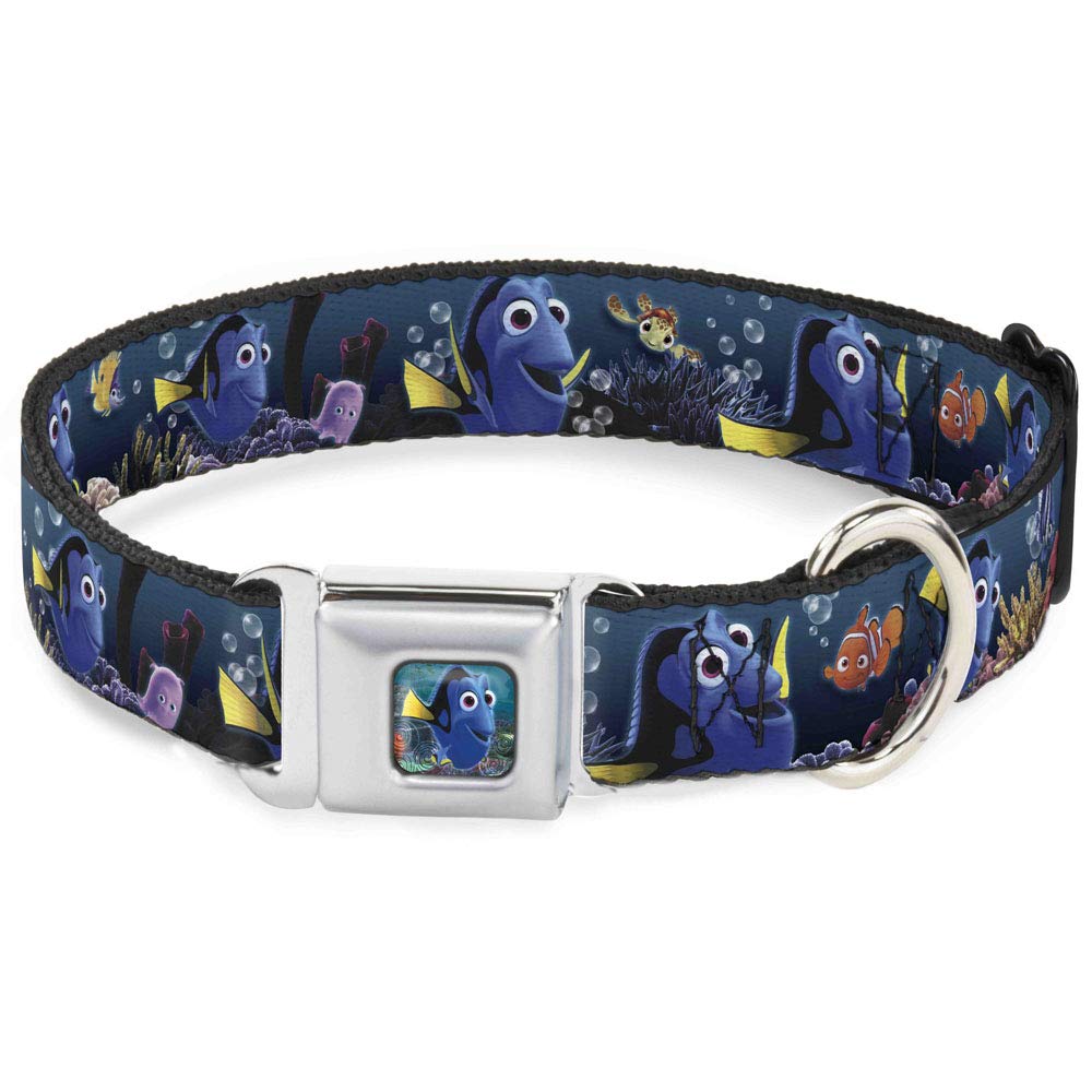 Dog Collar Seatbelt Buckle Dory Poses Friends Under The Sea 13 To 18 Inches 1.5 Inch Wide