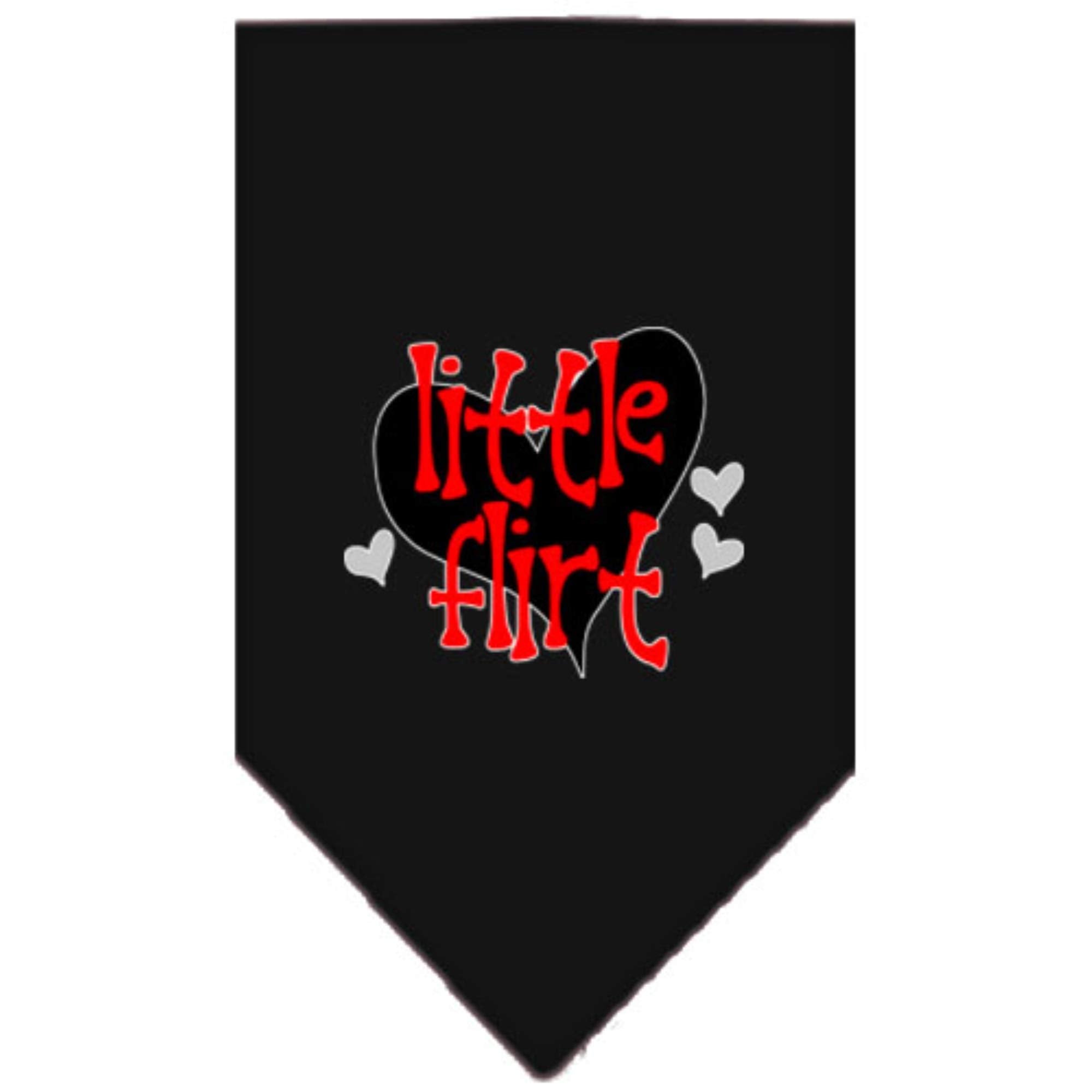 Mirage Pet Product Little Flirt Screen Print Bandana Black Large