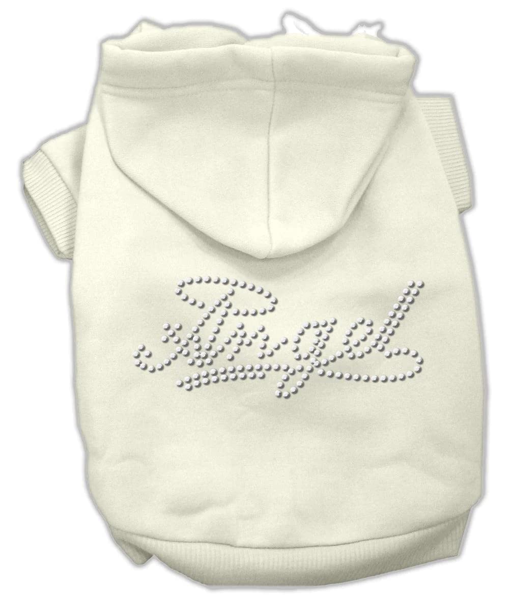 Mirage Pet Products 20-Inch Angel Rhinestud Hoodie, 3X-Large, Cream