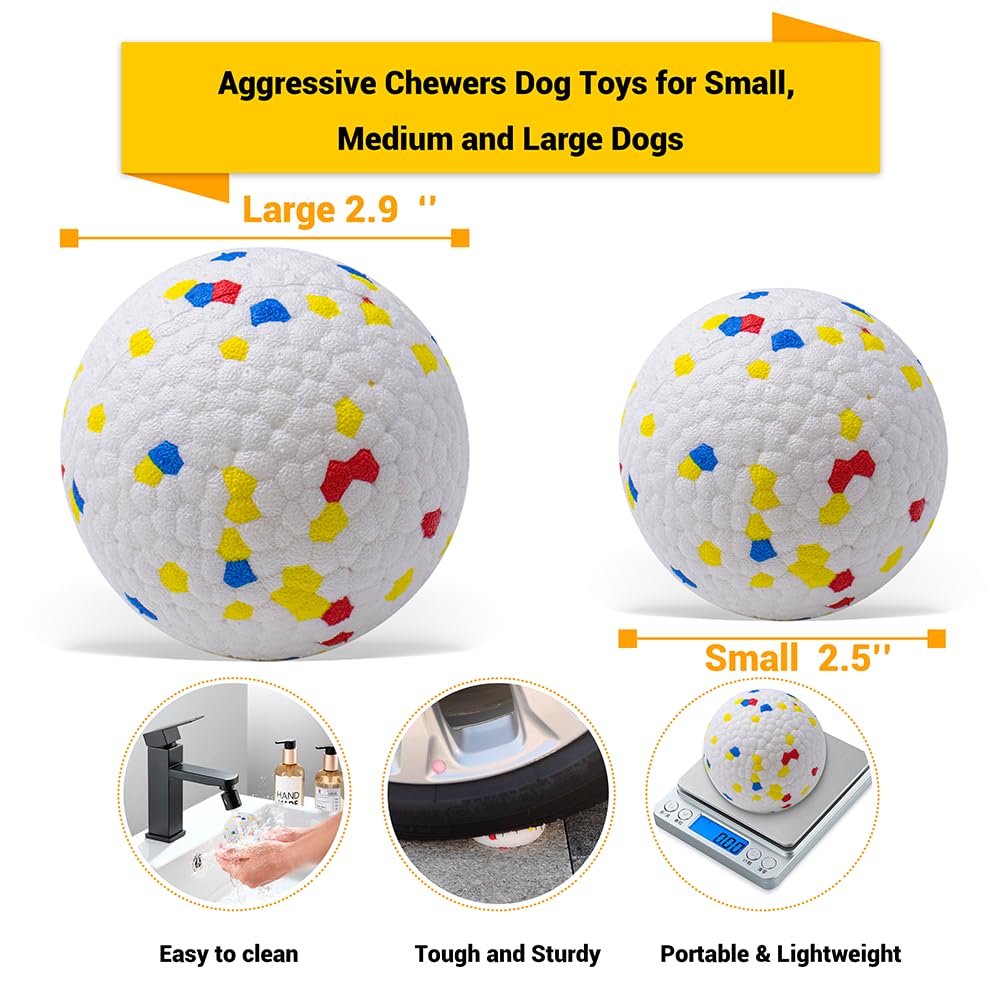 Lievuiken Dog Balls Toys For Aggressive Chewers, Indestructible Durable Bouncy Floating Balls For Dogs To Fetch, Durable Solid Rubber Ball For Training Dog(2 Pcs)