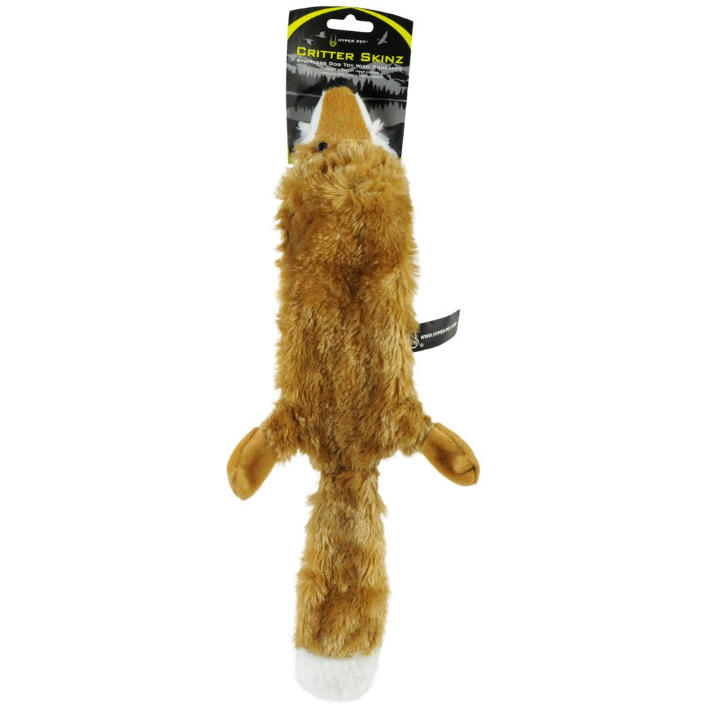 Hyper Pet Critter Skinz Fox Plush Dog Toy with Squeaker, Large