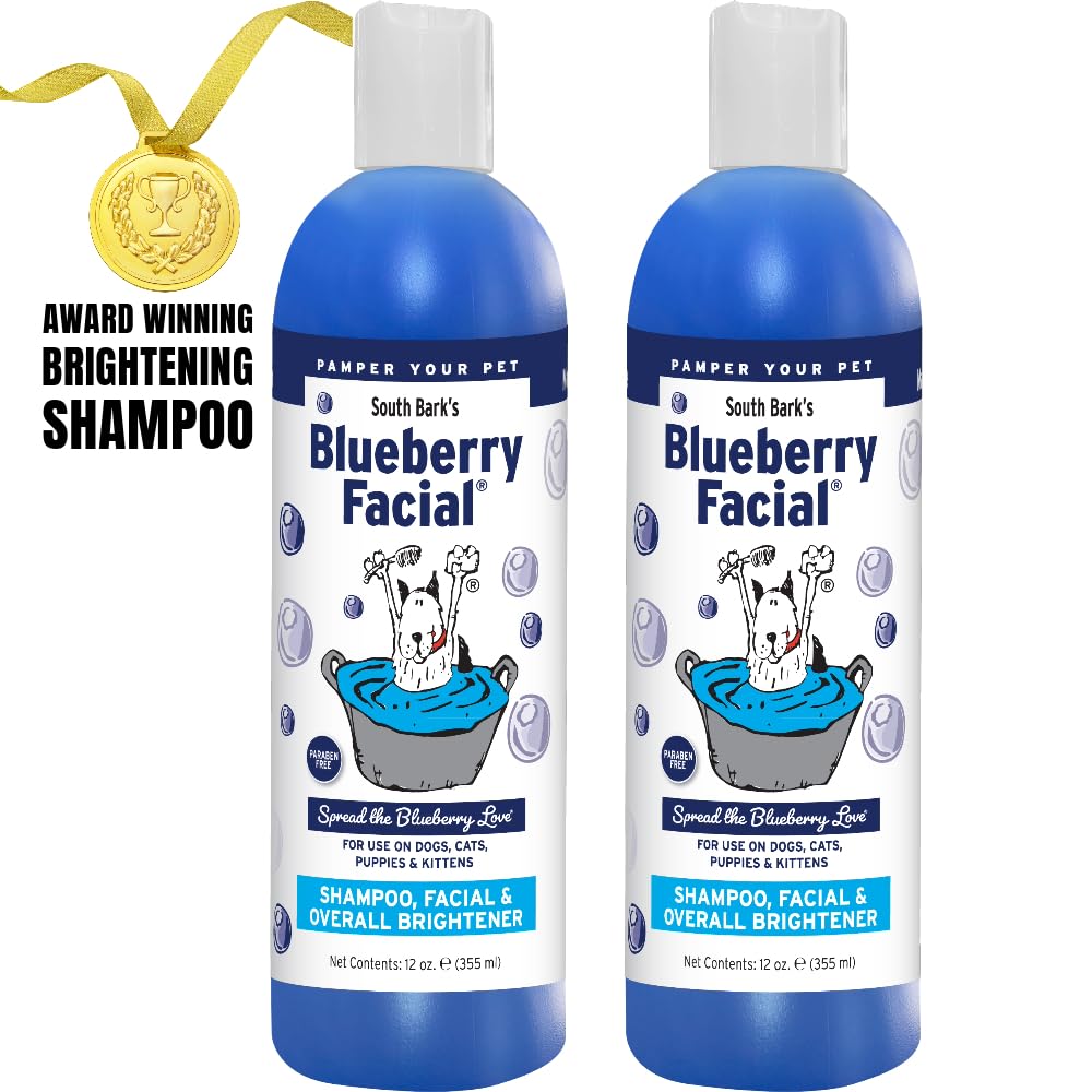 South Bark'S Blueberry Facial Pet Shampoo 12 Oz. For Dogs & Cats | Pack Of 12 | Brightener & Tear Stain Remover - Lasting Odor E