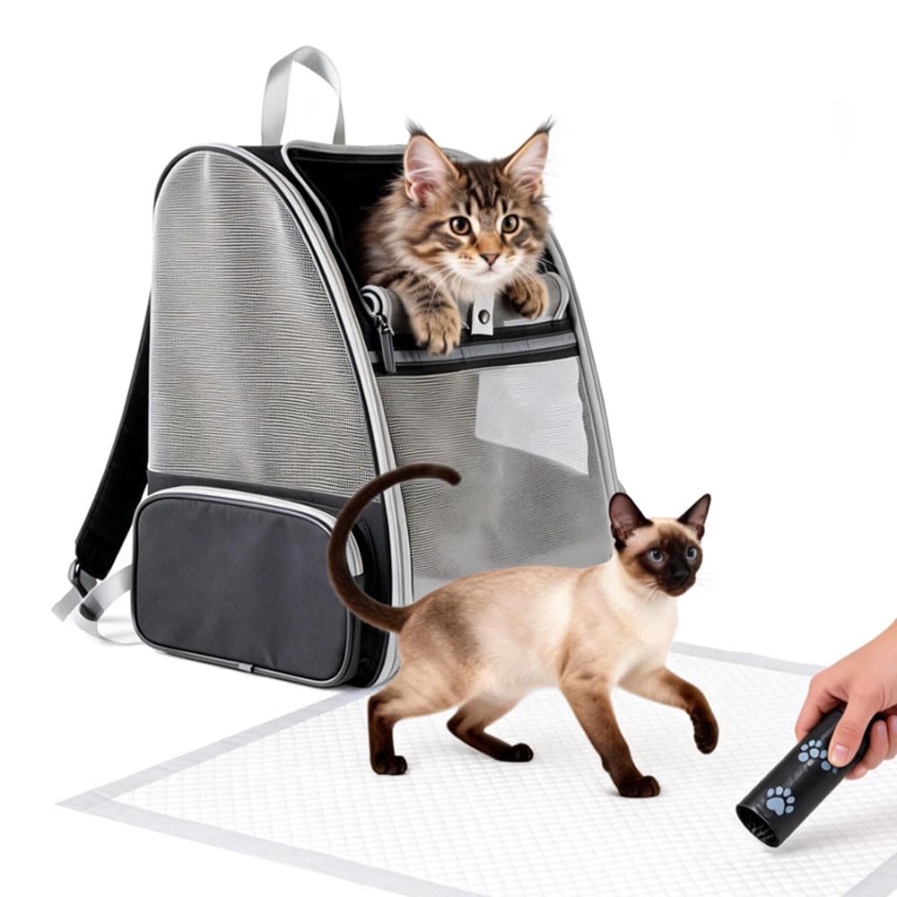 Cat Carrier Soft Sided Pet Carrier Backpack Airline Approved cat Bag for Cats & Dogs - Collapsible, 270 Breathable Design with 1