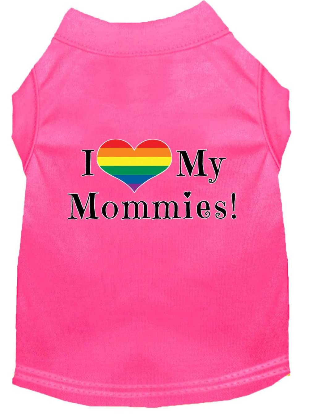 Pet Dog & Cat Shirt Screen Printed, "I Heart My Mommies" Purple SM (3-6 lbs.)