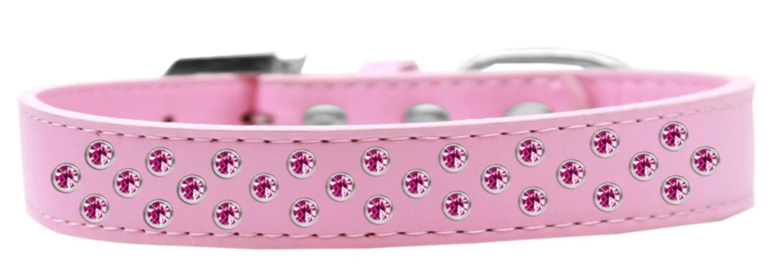 Dog, Puppy & Pet Fashion Collar, Bright Pink Crystal Rimsets Sprinkles Aqua 12