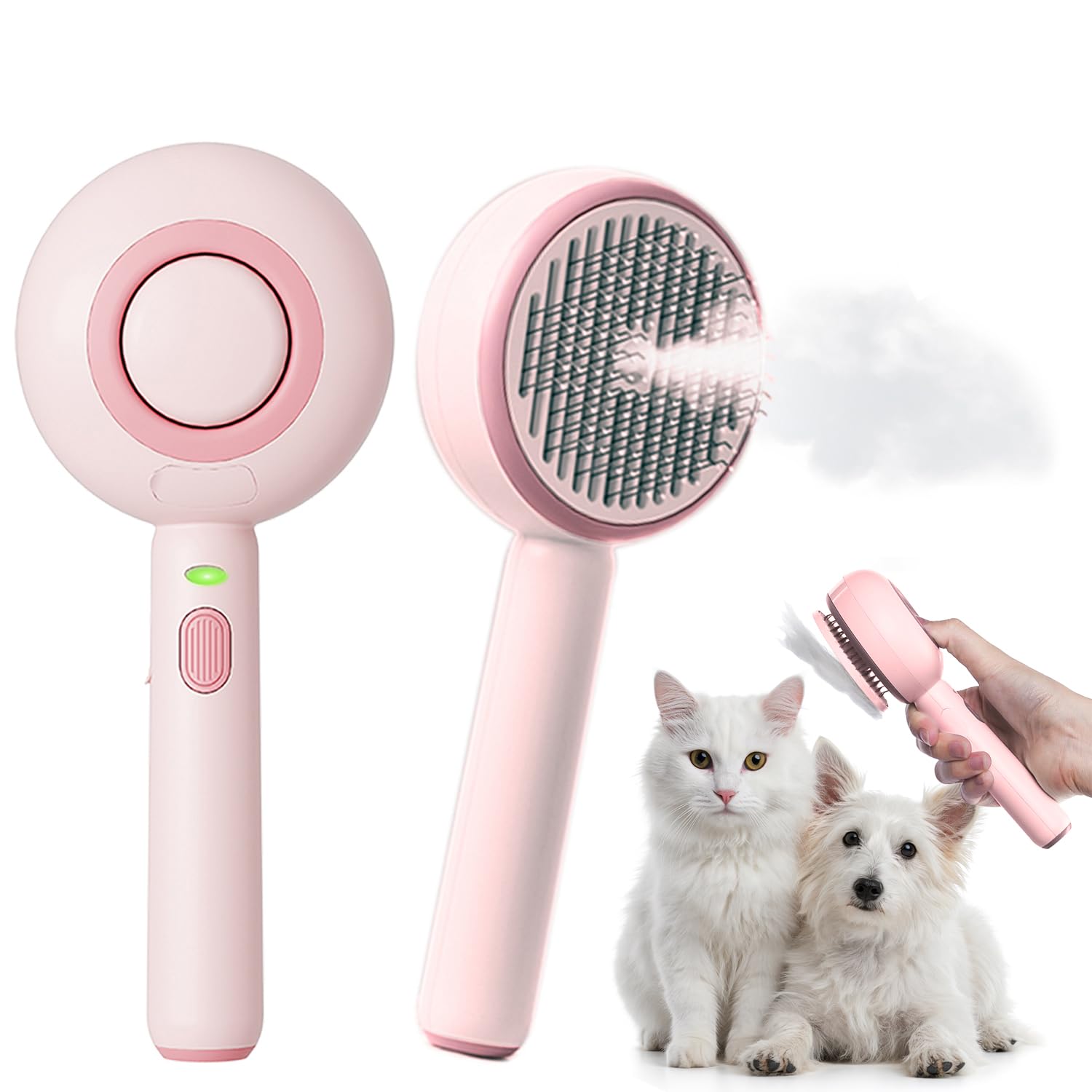 Cat Steam Brush, 3 In 1 Comb For Shedding, One-Click Hair Removal Brush With Steam, 2025 New Spray Pet Grooming Brushes For Dogs