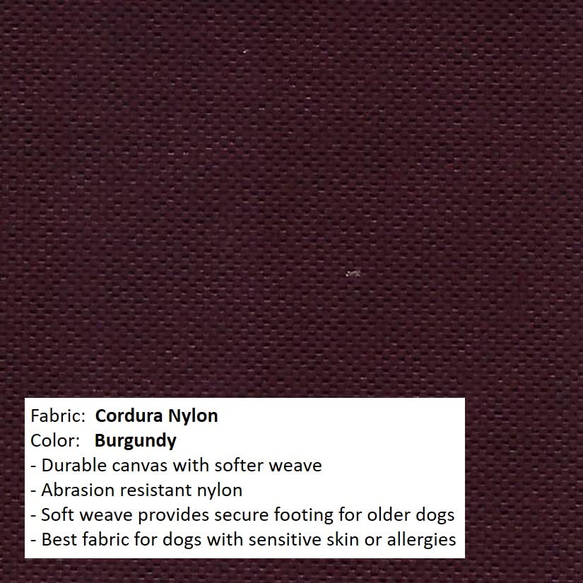 Kuranda Chewproof Bed - Silver Aluminum - 25'' x 18'' - Cordura Nylon - Burgundy