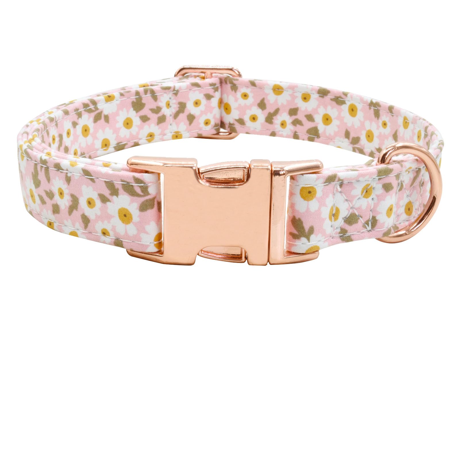 Metal Buckle Dog Collar, Durable Adjustable Dog Collar Soft For Small Medium Large Dogs (001-Pink, L(15-23In)