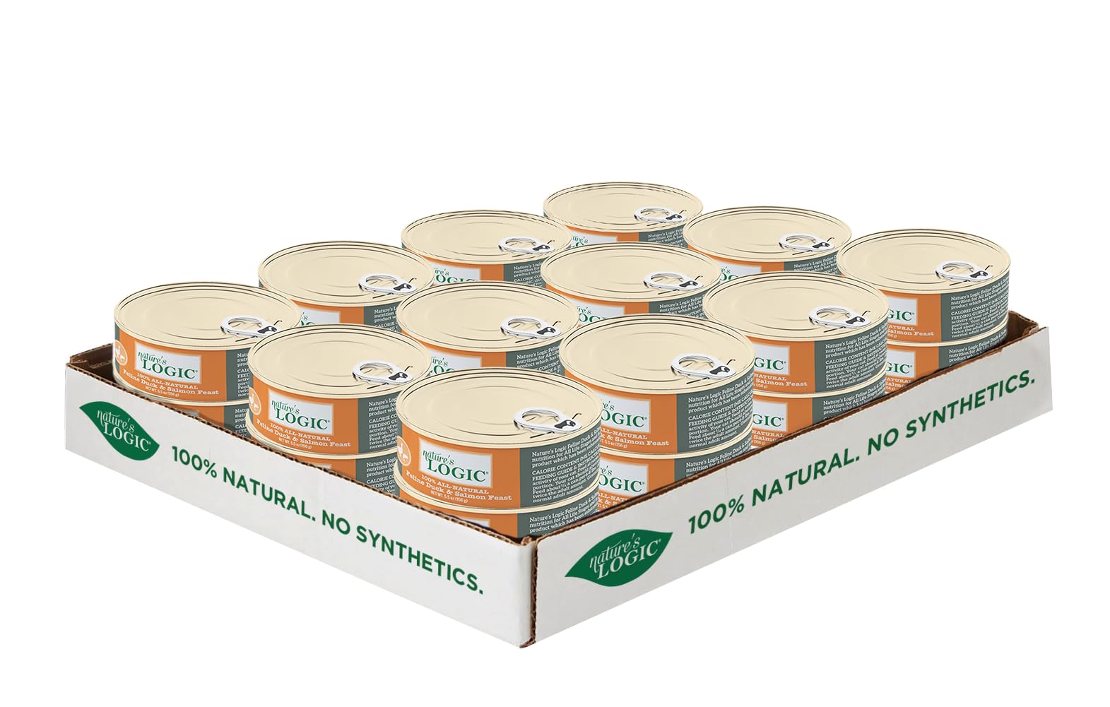 Natures Logic Wet Can Cat Food - Feline Feast 95% Animal Ingredients - No Synthetic Vitamins, Minerals or Artificial Additives,